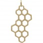 Honeycomb Jewelry Charm - Bronze 32x16mm