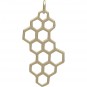 Honeycomb Jewelry Charm - Bronze 32x16mm