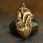 Anatomical Heart Jewelry Charm - Bronze 21x10mm