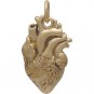 Anatomical Heart Jewelry Charm - Bronze 21x10mm