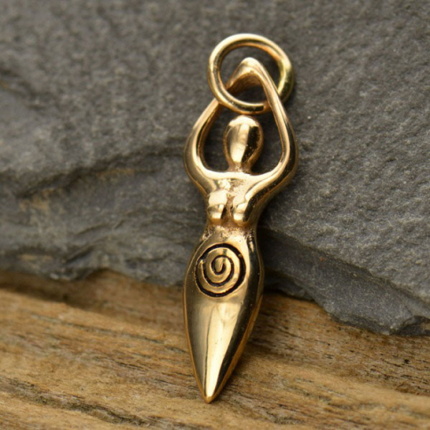Fertility Goddess Jewelry Charm Moon Goddess Charm - Bronze
