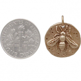 Bronze Ancient Bee Coin Charm 19x16