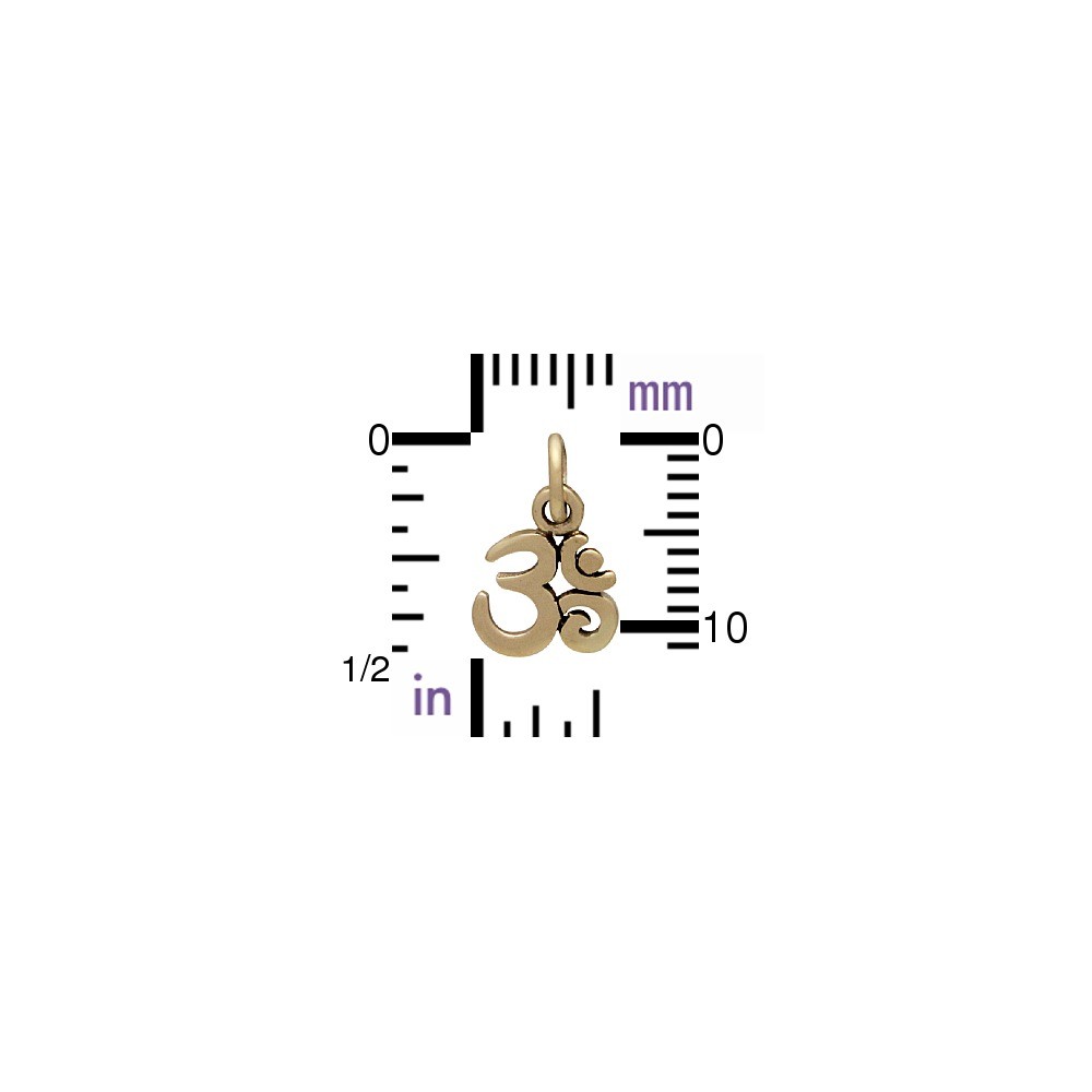 Tiny Om Jewelry Charm - Bronze 13x7mm