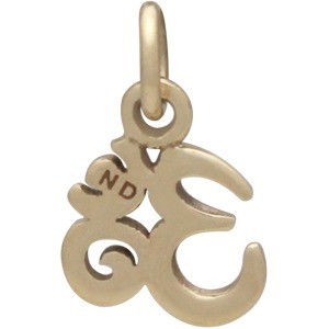 Tiny Om Jewelry Charm - Bronze 13x7mm