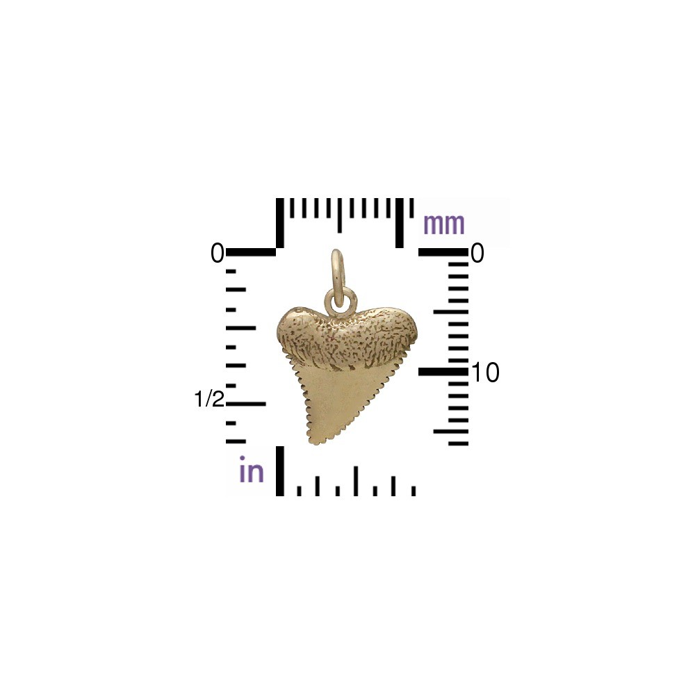Bronze Shark Tooth Jewelry Charm 17x11mm