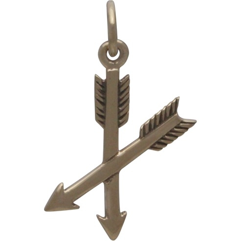 Crossed Arrow Jewelry Charm - Bronze 23x12mm DISCONTINUED