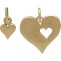 Heart Jewelry Charm with Heart Cutout Set - Bronze 16x13mm