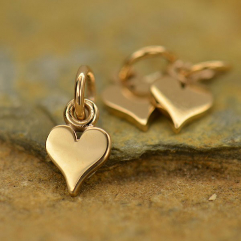 Tiny Heart Jewelry Charm - Bronze 11x5mm