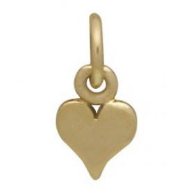 Tiny Heart Jewelry Charm - Bronze 11x5mm