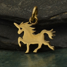 Bronze Flat Unicorn Charm 15x14mm DISCONTINUED
