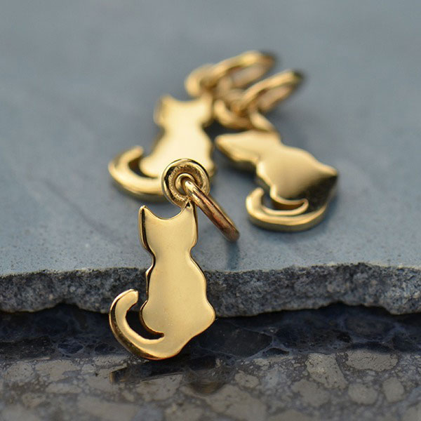 Real 14K Gold Filled Cat Charms Gold Filled Animal Charm For Jewelry Making  Supplies Bracelet Charm Earring Charm Necklace Charm