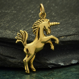 Bronze 3D Unicorn Charm 27x18mm DISCONTINUED