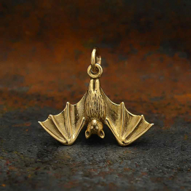 Bronze Realistic Bat Charm 17x20mm