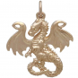 Bronze Fairy Tale Dragon Charm Front View