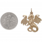 Bronze Fairy Tale Dragon Charm with Dime