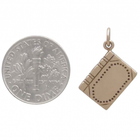 Bronze Book Charm dime