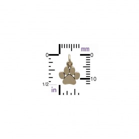 Flat Paw Print Jewelry Charm - Bronze 13x9mm