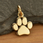 Flat Paw Print Jewelry Charm - Bronze 13x9mm