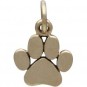 Flat Paw Print Jewelry Charm - Bronze 13x9mm