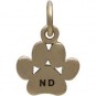 Flat Paw Print Jewelry Charm - Bronze 13x9mm