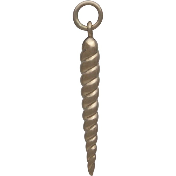 Unicorn Horn Jewelry Charm - Bronze 30x3mm DISCONTINUED