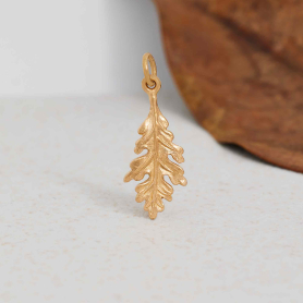 Bronze Oak Leaf Charm 25x9mm