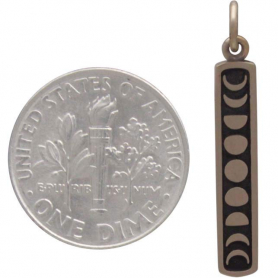 Bronze Vertical Moon Phase Charm 28x4mm
