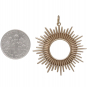 Bronze Spikey Sun Pendant 37x32mm