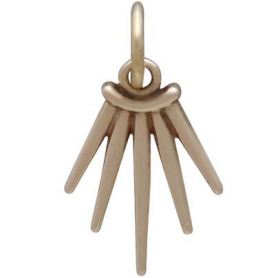 Bronze Five Spike Charm 17x10mm