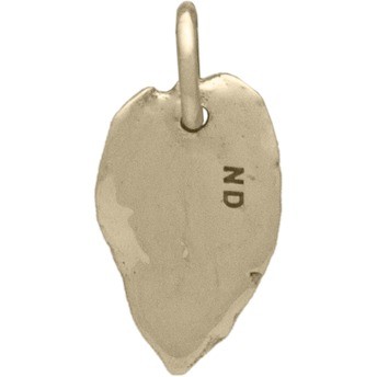 Small Mint Leaf Jewelry Charm - Bronze 16x7mm