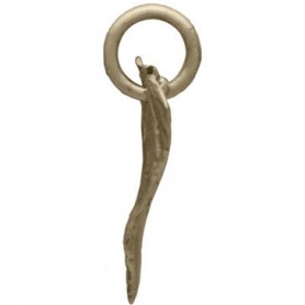 Small Mint Leaf Jewelry Charm - Bronze 16x7mm