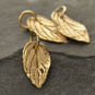 Small Mint Leaf Jewelry Charm - Bronze 16x7mm