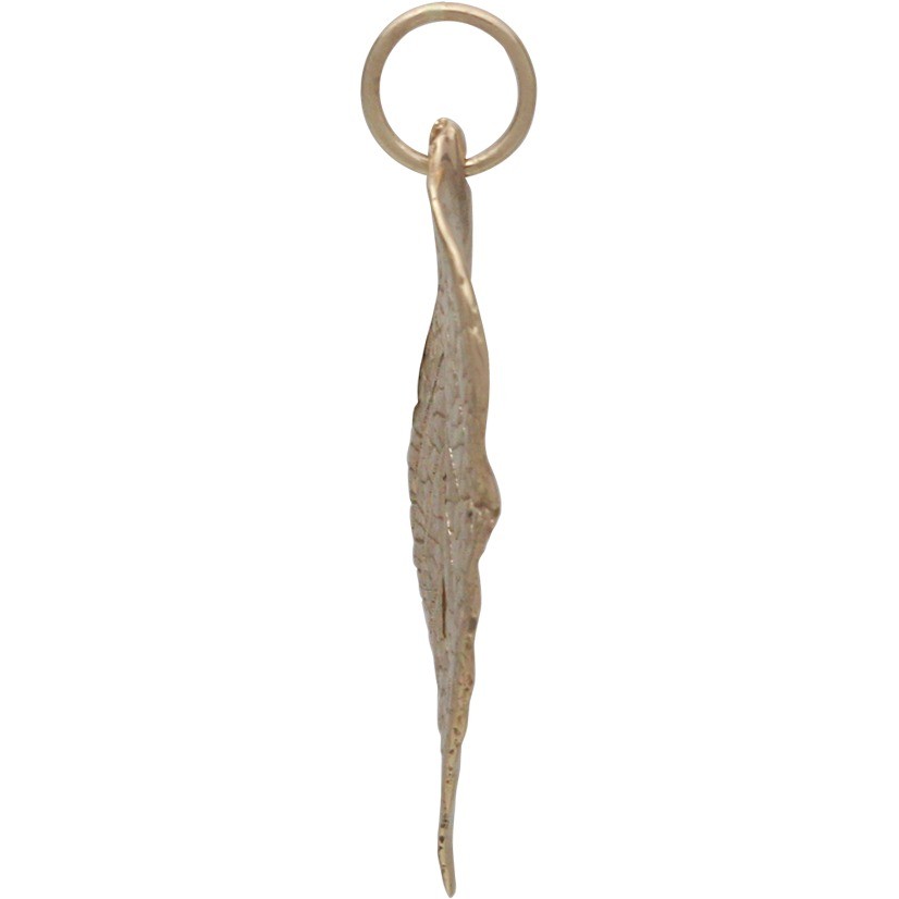 Large Heliotrope Leaf Jewelry Charm - Bronze 36x13mm