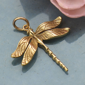 Realistic Dragonfly Pendant - Bronze 24x20mm