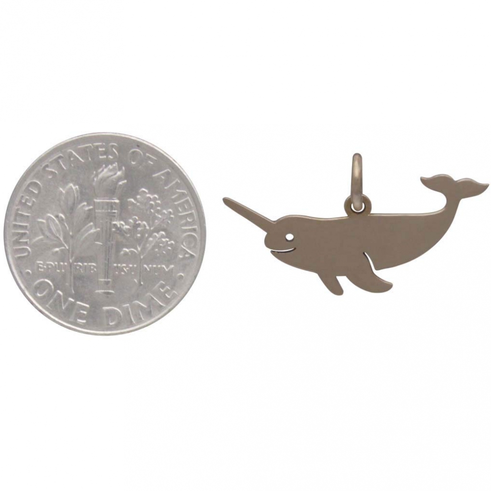 Bronze Narwhal Charm 13x23mm DISCONTINUED