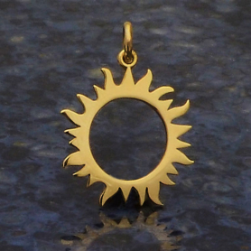 Bronze Eclipse Sun Charm 22x15mm