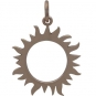 Bronze Eclipse Sun Charm 22x15mm