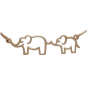 Bronze Mama and Baby Elephant Pendant Festoon 12x30mm