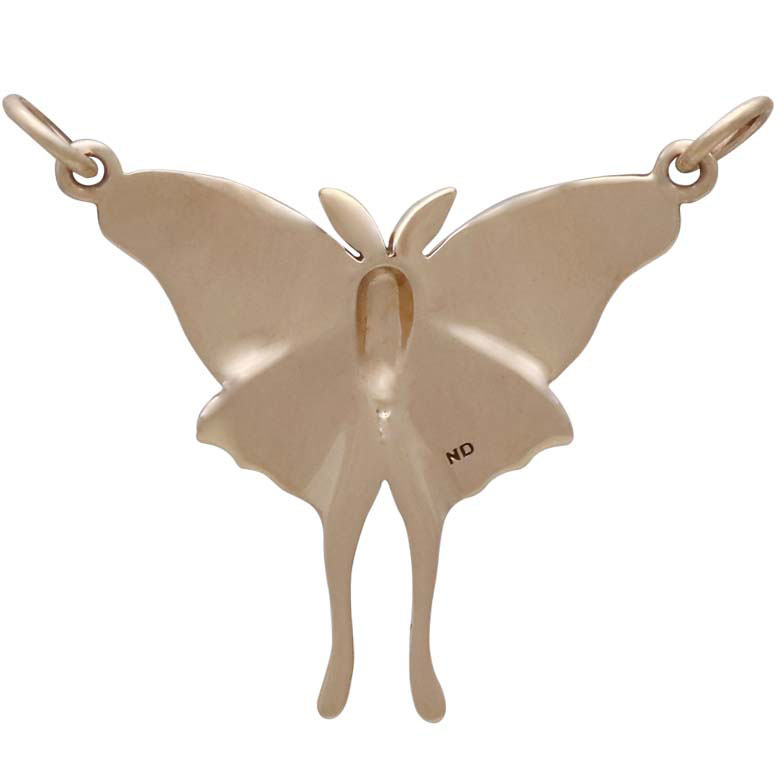 Bronze Luna Moth Pendant Festoon 26x30mm
