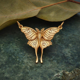 Bronze Luna Moth Pendant Festoon 26x30mm