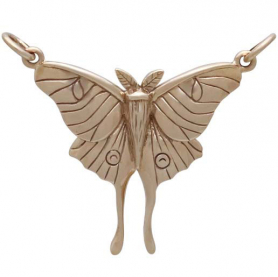 Bronze Luna Moth Pendant Festoon 26x30mm
