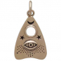 Bronze Ouija Planchette Charm with All Seeing Eye 20x11mm