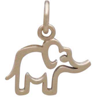 Bronze Openwork Baby Elephant Charm 15x13mm