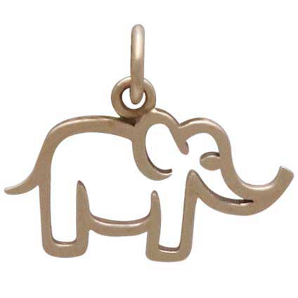 Bronze Openwork Mama Elephant Charm 15x18mm