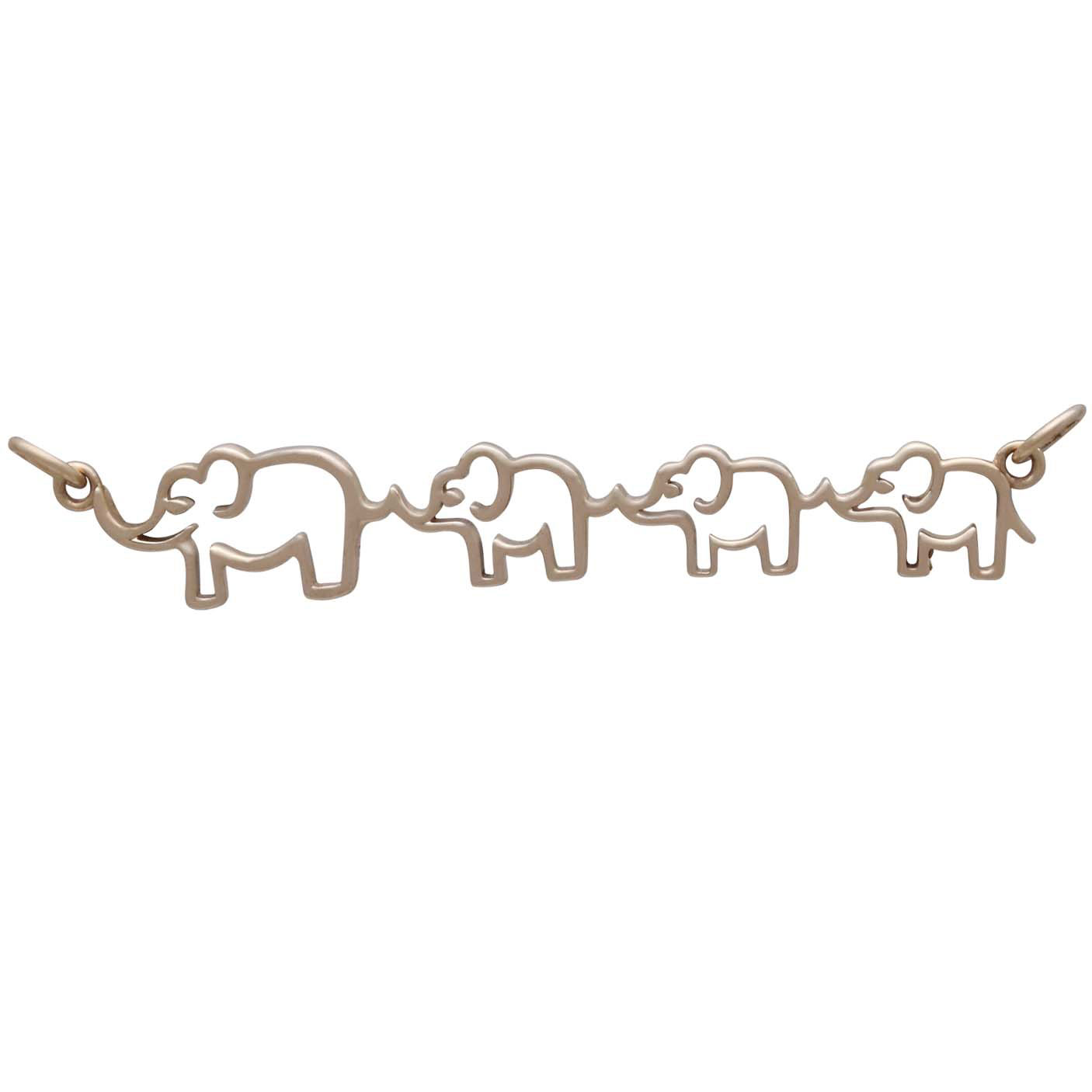 Bronze Mama and Three Baby Elephant Pendant Festoon 12x55mm