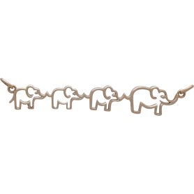 Bronze Mama and Three Baby Elephant Pendant