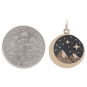 Bronze Snow Cap Mountain Charm with Moon