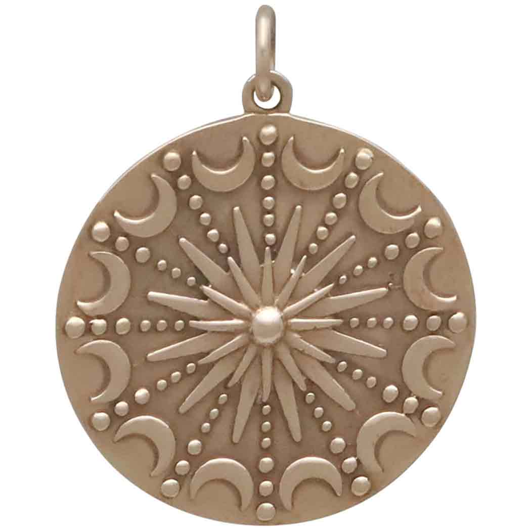 Bronze Sun and Moon Mandala Pendant