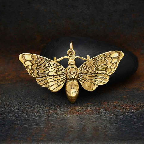 Bronze Death Heads Moth Pendant 22x36mm
