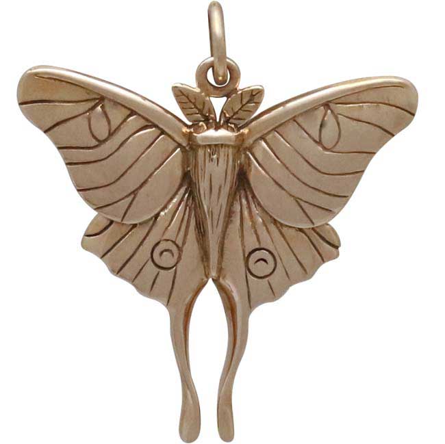 Bronze Luna Moth Pendant 28x24mm